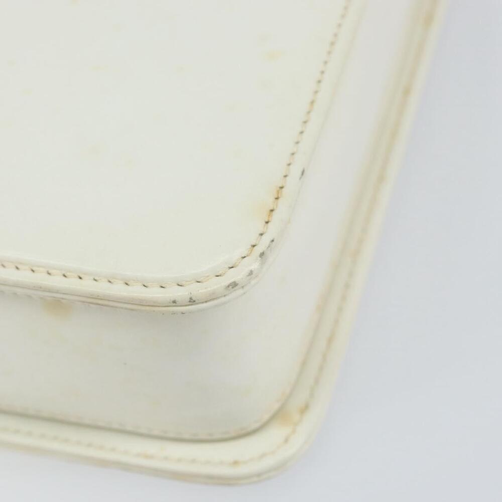 GUCCI Hand Bag Leather White Gold Auth 154583 - Picture 9 of 16
